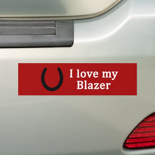 Ik hou van mijn Blazer Paard Bumpersticker (Op auto)