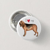 Ik hou van mijn bloedhond ronde button 3,2 cm (Voorkant /achterkant)