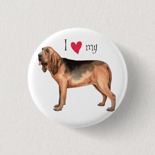 Ik hou van mijn bloedhond ronde button 3,2 cm (Voorkant)
