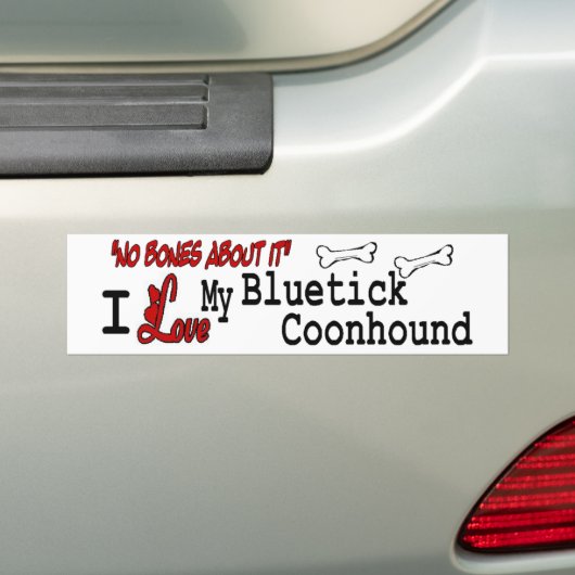 Ik hou van mijn Bluetick Coonhound Bumpersticker (Op auto)