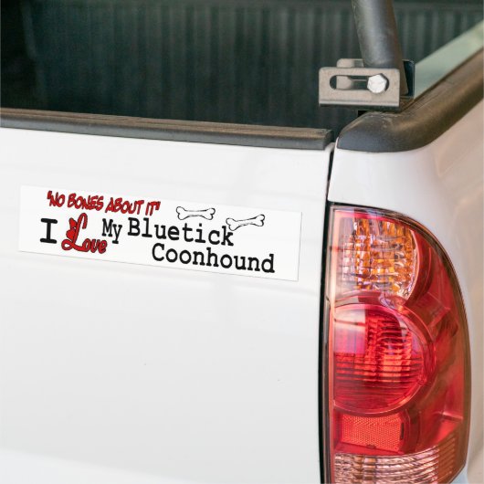 Ik hou van mijn Bluetick Coonhound Bumpersticker (Op Truck)