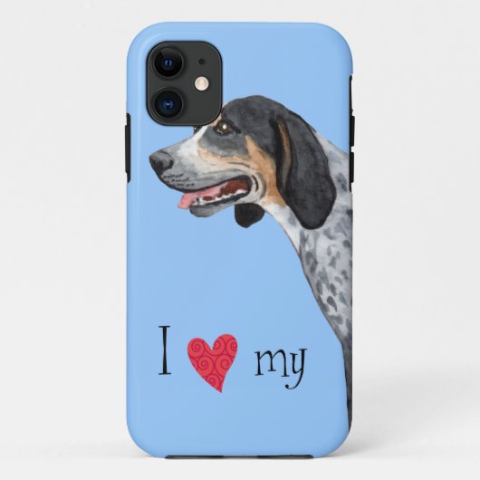 Ik hou van mijn Bluetick Coonhound Case-Mate iPhone Case (Achterkant)