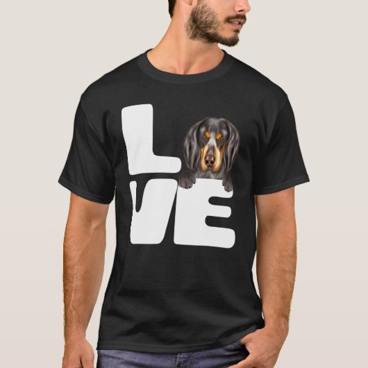 Ik hou van mijn Bluetick Coonhound-hond T-shirt (Voorkant)