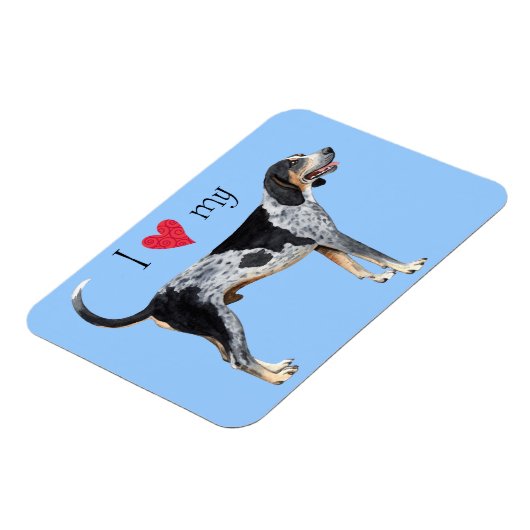Ik hou van mijn Bluetick Coonhound Magneet (Linkerzijde)