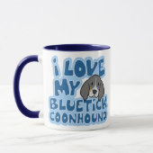 Ik hou van mijn Bluetick Coonhound Mok (Links)