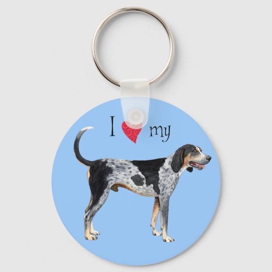 Ik hou van mijn Bluetick Coonhound Sleutelhanger (Voorkant)