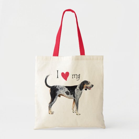 Ik hou van mijn Bluetick Coonhound Tote Bag (Voorkant)