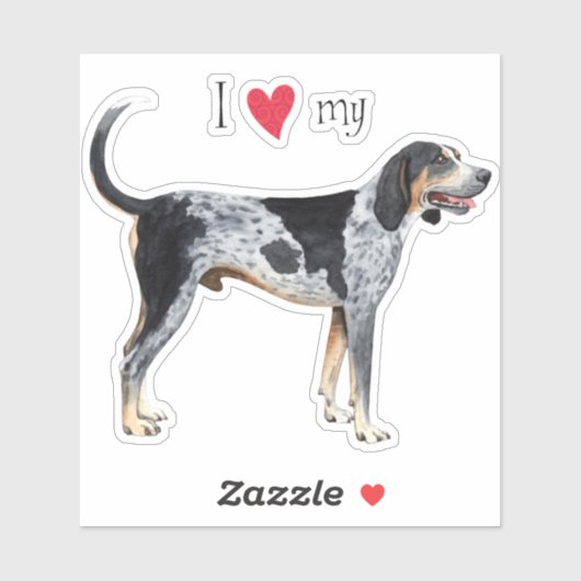 Ik hou van mijn Bluetick Coonhound Vinyl Sticker (Vel)