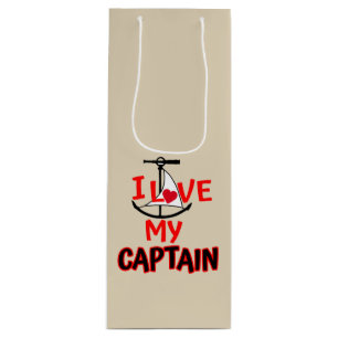 Ik hou van mijn Boat Kapitein Wine Bag Wijn Cadeautas