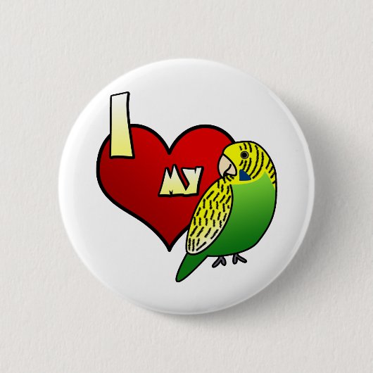 Ik hou van mijn boedgerigar ronde button 5,7 cm (Voorkant)