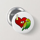 Ik hou van mijn boedgerigar ronde button 5,7 cm (Voorkant /achterkant)