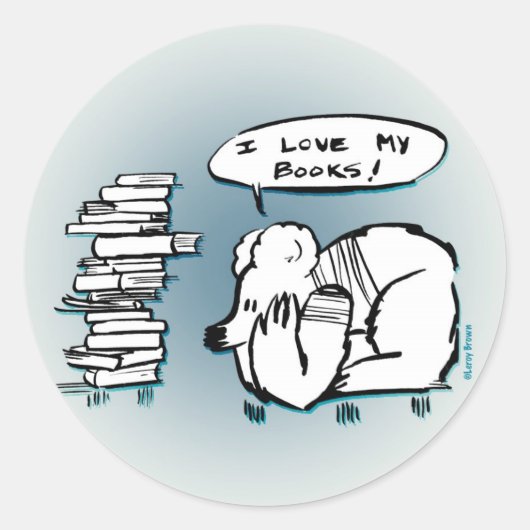 Ik hou van mijn boeken! ronde sticker (Voorkant)