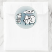 Ik hou van mijn boeken! ronde sticker (Tas)