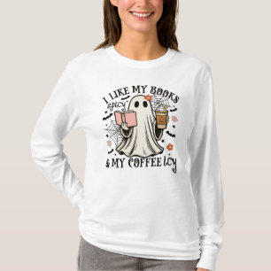 Ik hou van mijn boeken Spicy Iced Coffee Ghost Hal T-shirt