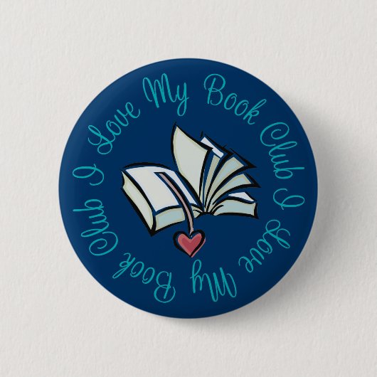 Ik hou van mijn boekenclub ronde button 5,7 cm (Voorkant)