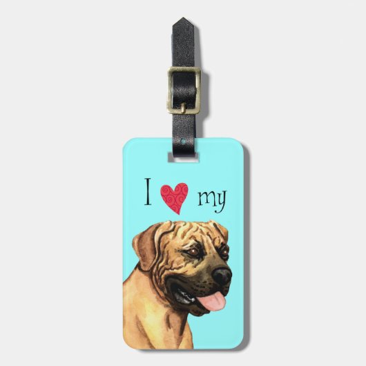Ik hou van mijn Boerboel Bagagelabel (Voorkant verticaal)