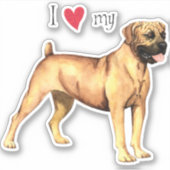 Ik hou van mijn Boerboel Vinyl Sticker (Voorkant)