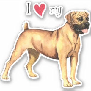 Ik hou van mijn Boerboel Vinyl Sticker
