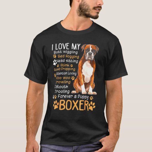 Ik hou van mijn bokser honden t-shirt (Voorkant)