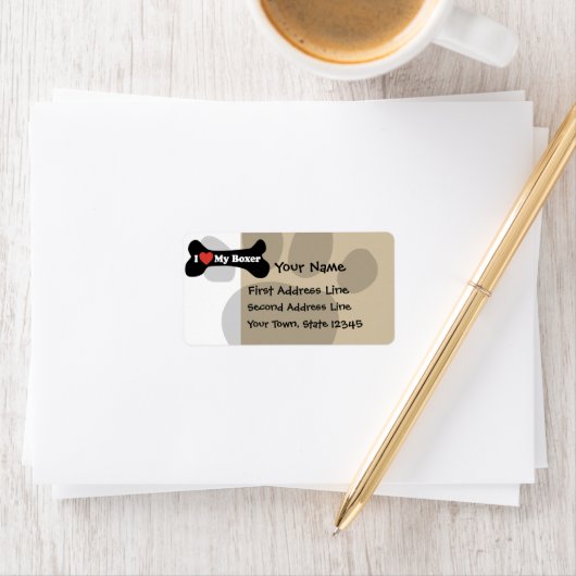 Ik hou van mijn bokser - hondenbot etiket (Insitu)