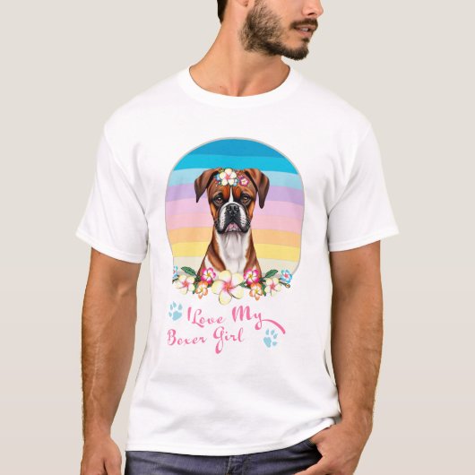 Ik hou van mijn bokser meisje t-shirt (Voorkant)
