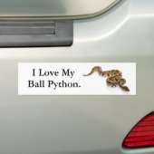 Ik hou van mijn Bolpython. Bumpersticker (Op auto)