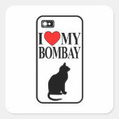 Ik hou van mijn Bombay Cat Square Sticker (Voorkant)