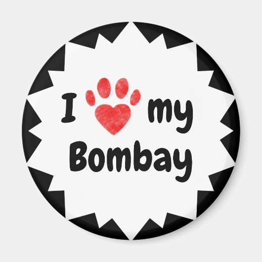 Ik hou van mijn bombay kat magneet (Voorkant)