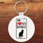 Ik hou van mijn bombay kat sleutelhanger (Voorkant)