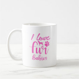 Ik hou van mijn bontbabies Mopshondliefhebber koff Koffiemok