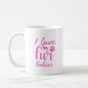 Ik hou van mijn bontbabies Mopshondliefhebber koff Koffiemok