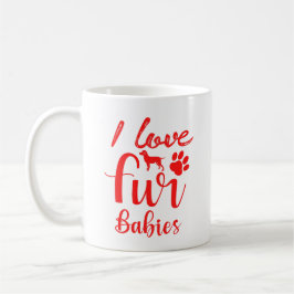 Ik hou van mijn bontbabies Mopshondliefhebber koff Koffiemok