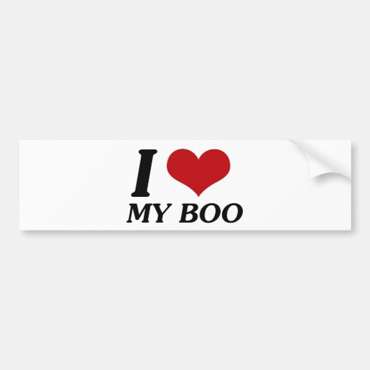 Ik hou van mijn Boo (hart) Bumpersticker (Voorkant)
