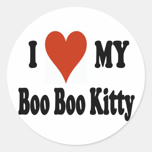 Ik hou van mijn Boo Kat Merchandise Ronde Sticker (Voorkant)