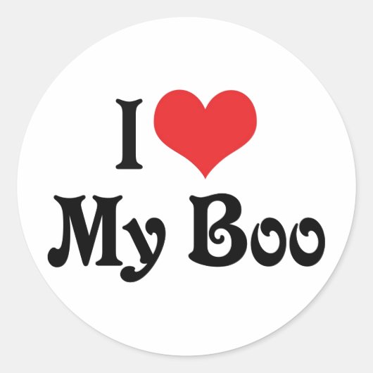 Ik hou van mijn Boo Ronde Sticker (Voorkant)