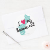 Ik hou van mijn Boonie Cat Stickers (blauw) (Envelop)