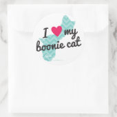 Ik hou van mijn Boonie Cat Stickers (blauw) (Tas)