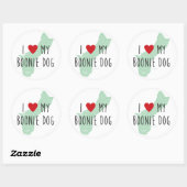 Ik hou van mijn Boonie Dog Stickers (groen) (Vel)
