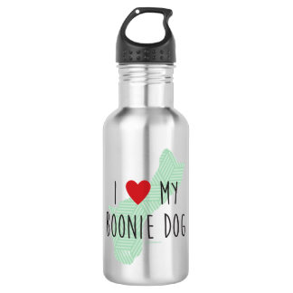 Ik hou van mijn Boonie Dog Water Fles (groen)