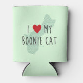 Ik hou van mijn Boonie kat (groen) Blikjeskoeler (Voorkant)