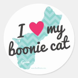 Ik hou van mijn boonie kat stickers (blauw)