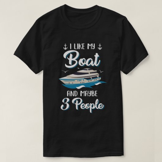 Ik hou van mijn boot en misschien 3 mensen zomerva t-shirt (Design voorkant)