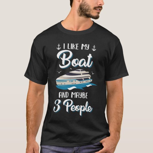 Ik hou van mijn boot en misschien 3 mensen zomerva t-shirt (Voorkant)