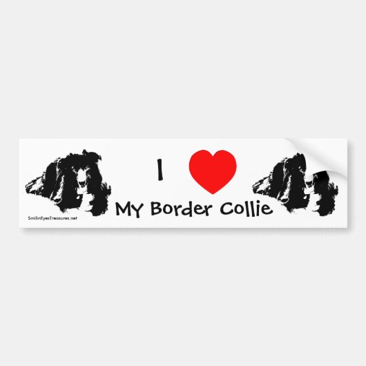 Ik hou van mijn Border Collie Bumpersticker (Voorkant)
