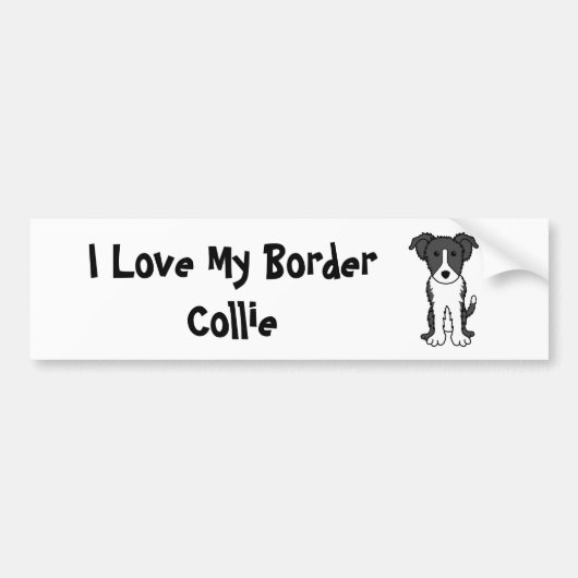 Ik hou van mijn Border Collie Bumpersticker (Voorkant)