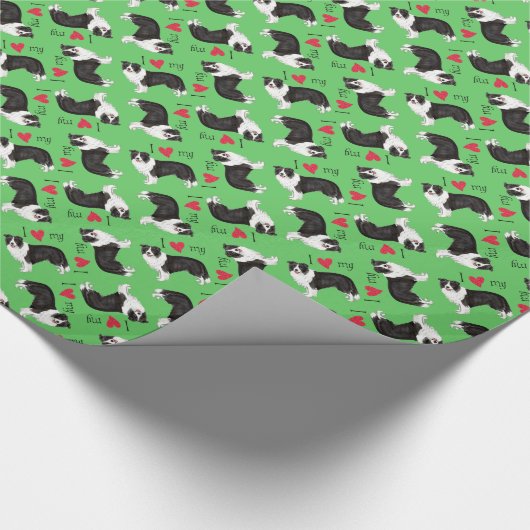 Ik hou van mijn Border Collie Cadeaupapier (Hoek)