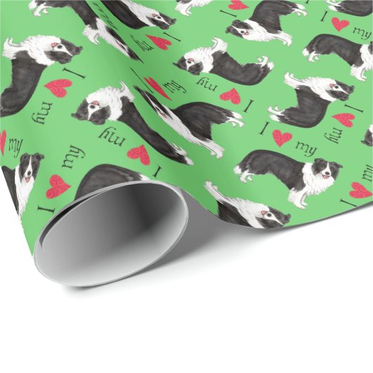 Ik hou van mijn Border Collie Cadeaupapier (Rol Hoek)