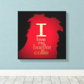 IK HOU VAN MIJN BORDER COLLIE CANVAS AFDRUK (Insitu (Houten vloer))