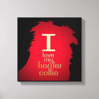 IK HOU VAN MIJN BORDER COLLIE CANVAS AFDRUK