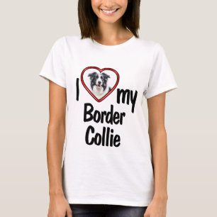 Ik hou van mijn Border Collie - Cute Heart Fotolij T-shirt